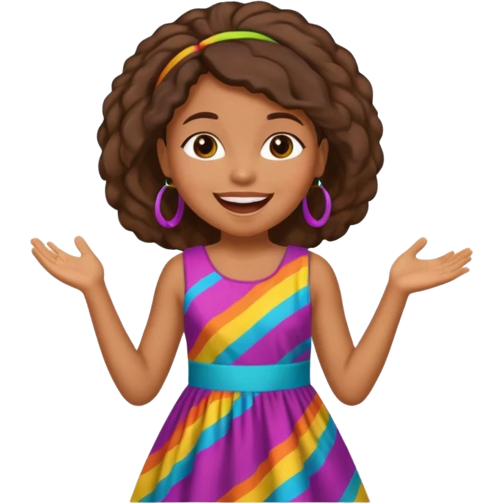 African American girl singing emoji