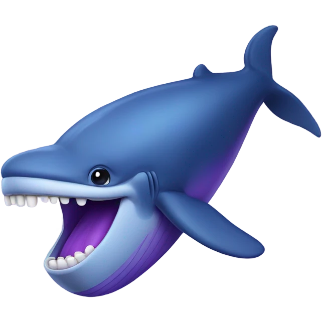 Blue whale purple, open mouth emoji