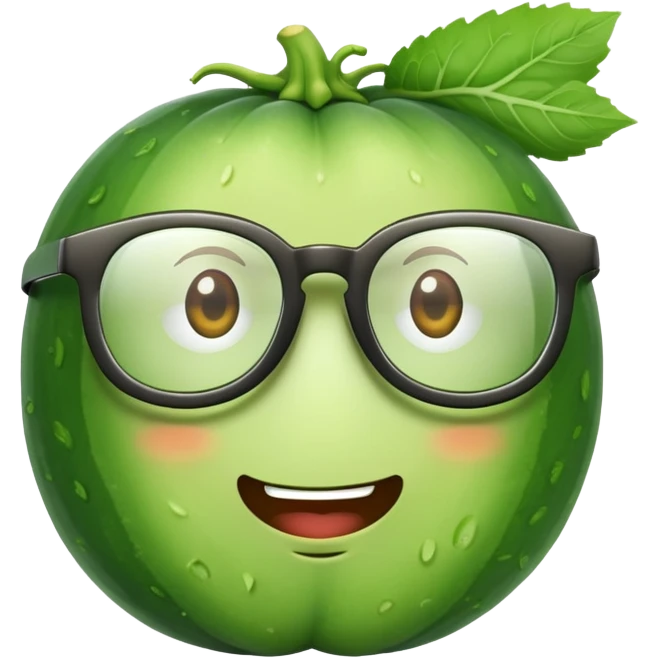 Cucumber with glasses emoji