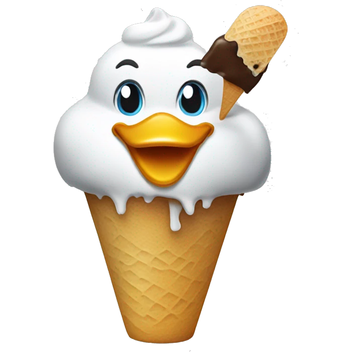 Duck eating Ice scream emoji