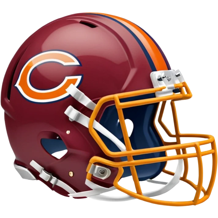 The Washington commanders football helmet and the Chicago Bears football helmet facing each other emoji