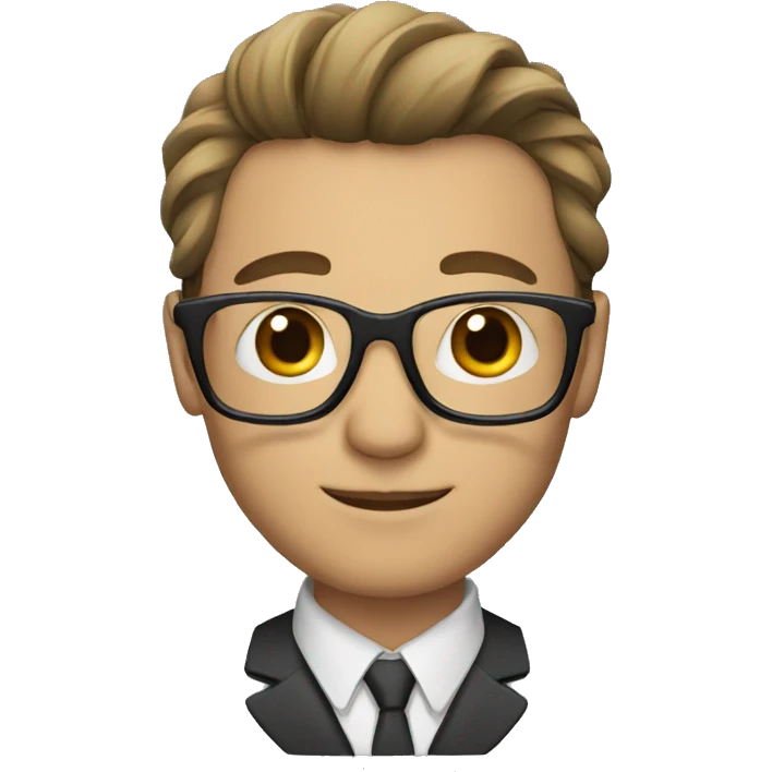 man with glasses and suit emoji
