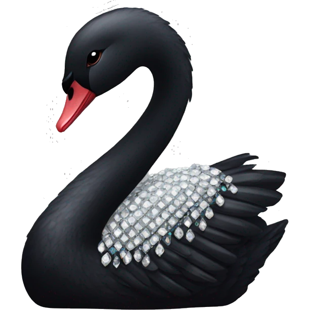 Whole Black swan with jewels  emoji