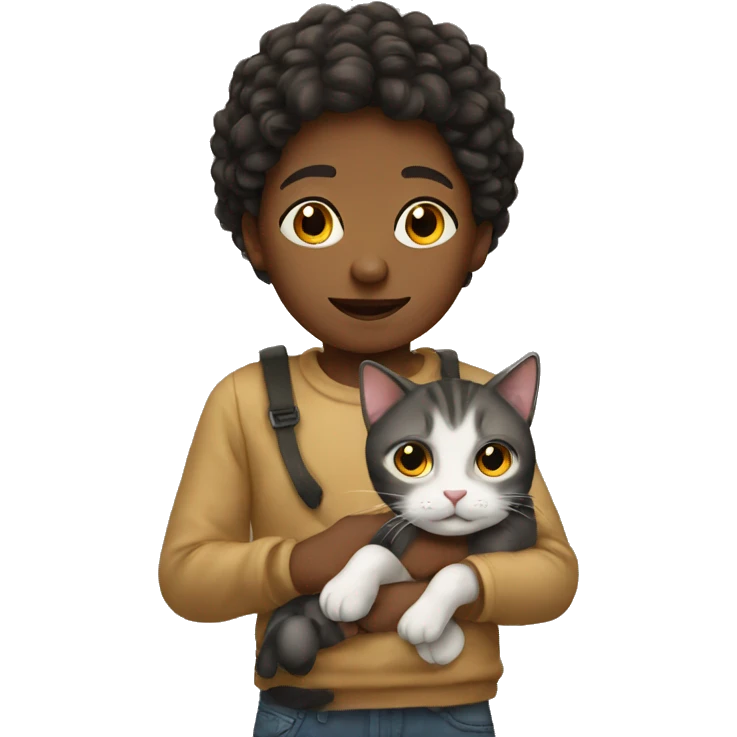 Child with a cat emoji