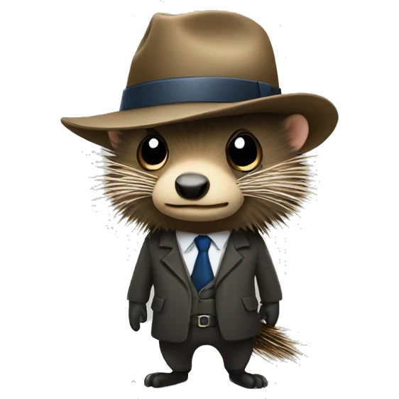 porcupine dressed as detective. emoji