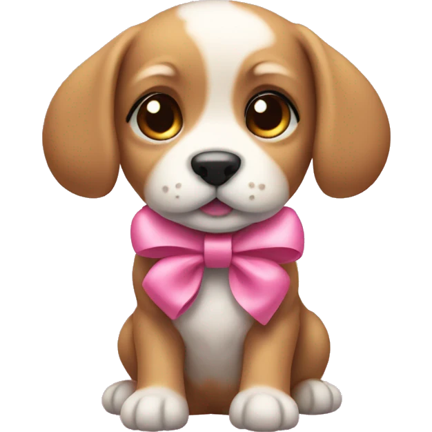 Puppy with a pink bow emoji