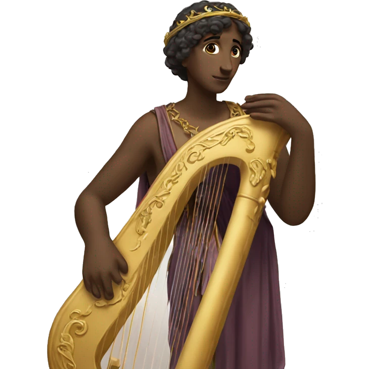 Sappho a harp in his hand emoji