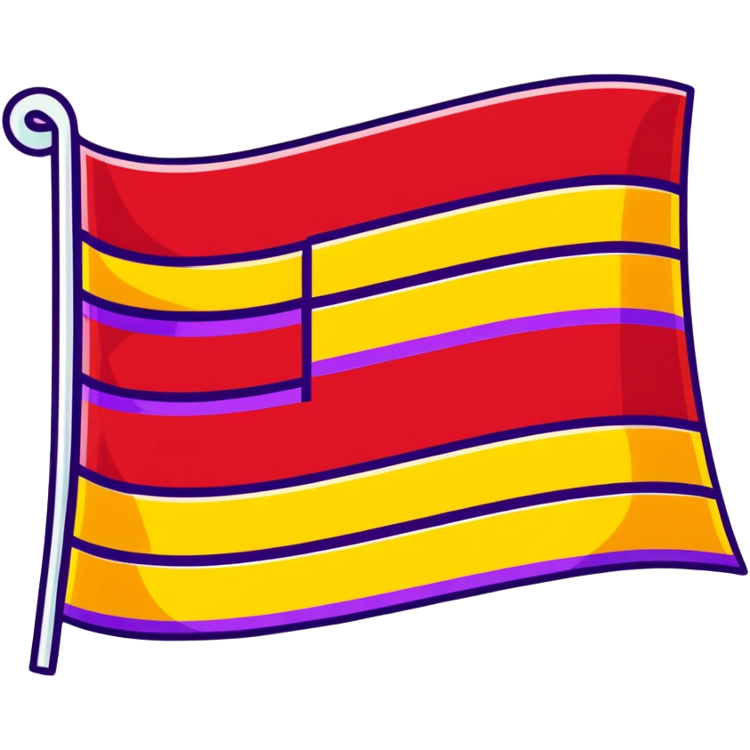Flag with three horizontal bands - red, yellow, and violet emoji