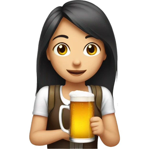 Drinking beer a girl emoji