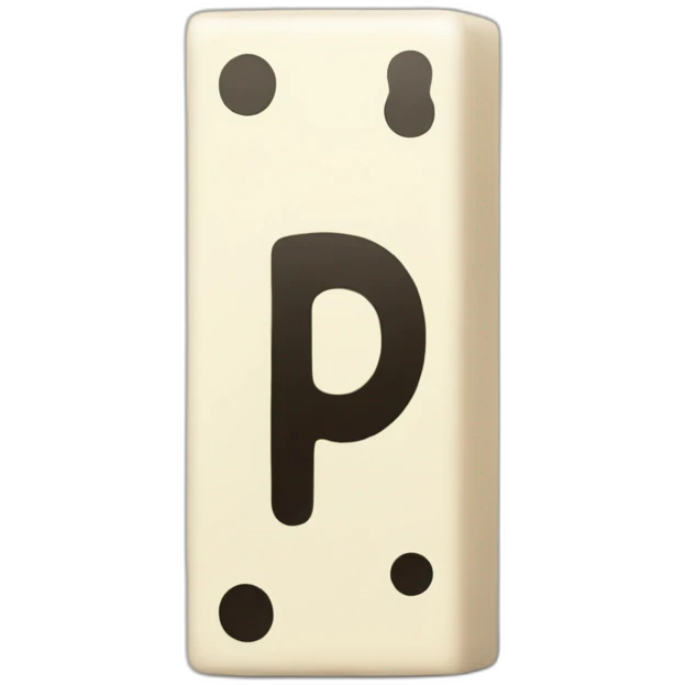 Domino piece with the letter P emoji