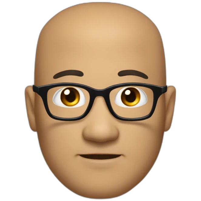 fifty year old small-flat-head-Chinese-man with eyeglasses wearing black-quarter-zip emoji
