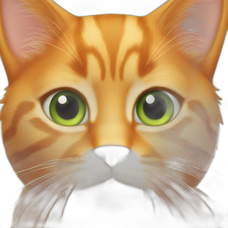 Orange cat green eyes emoji