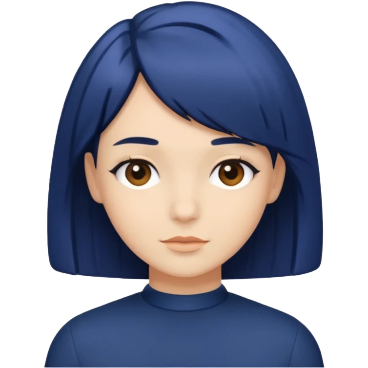 navy blue bob hairstyle emoji