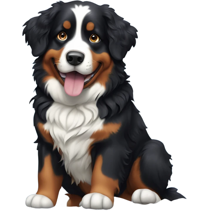 Bernese mountain dog playing in snow emoji