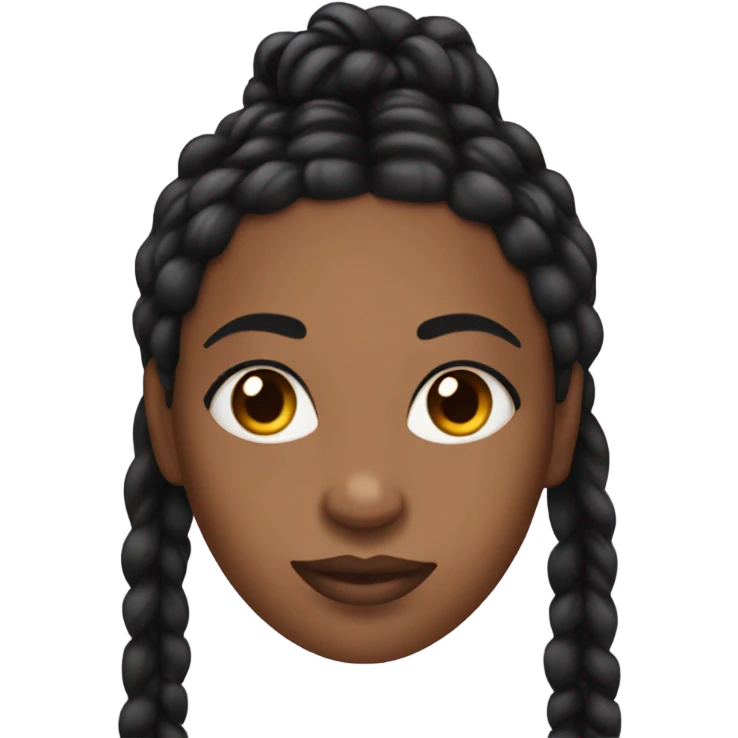 black woman with black braids and lashes emoji