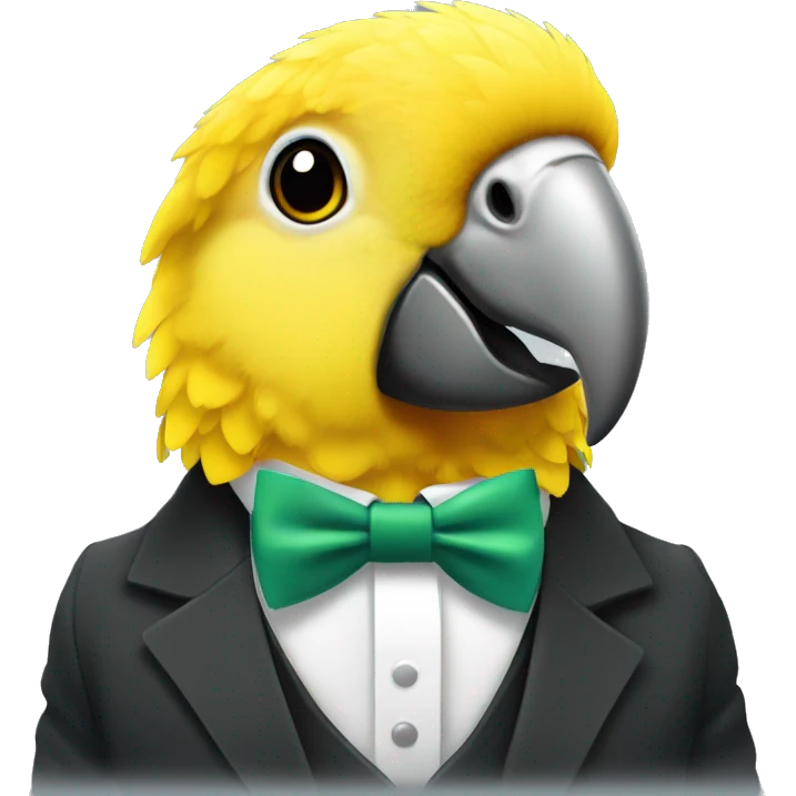 Yellow headed Amazon parrot with a bow tie  emoji