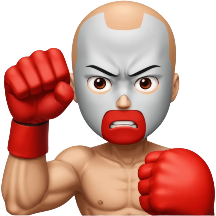 Angry Saitama with his red giant hand punching (just punch) emoji