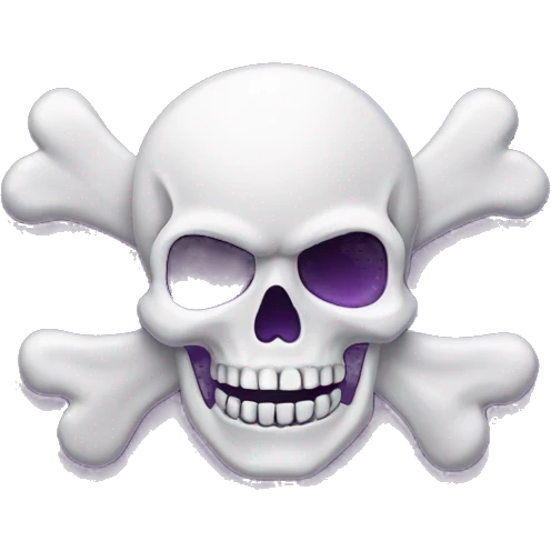 the skull crossbones emoji but its the same colour as the purple heart emoji emoji