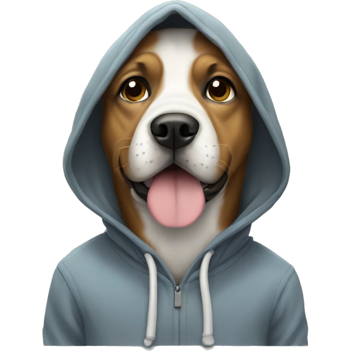 Dog wearing a hoodie emoji