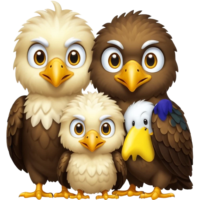 3 Bébés aigle emoji