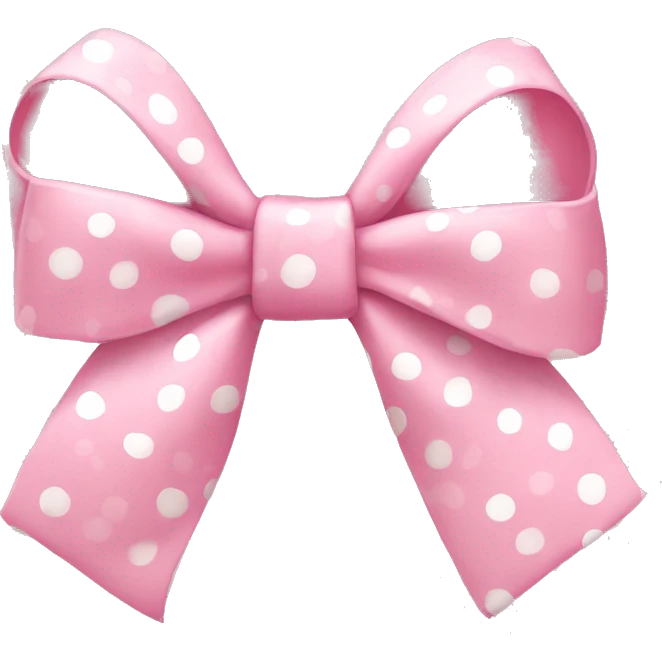 A light pink bow that has polka dots on it  emoji