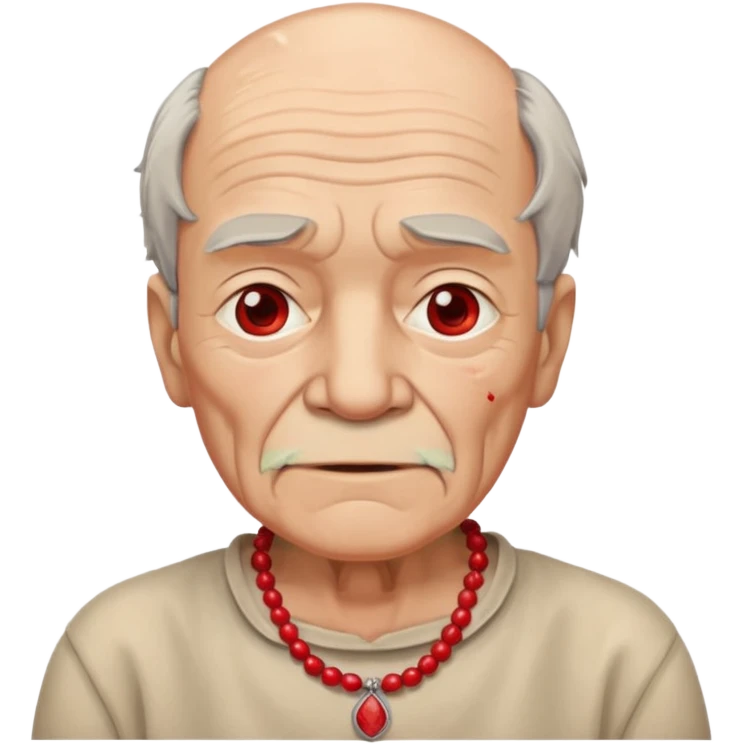 old man with red necklaced emoji