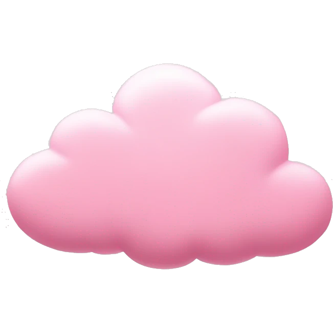 pastel pink cloud with pink heart scattered about  emoji