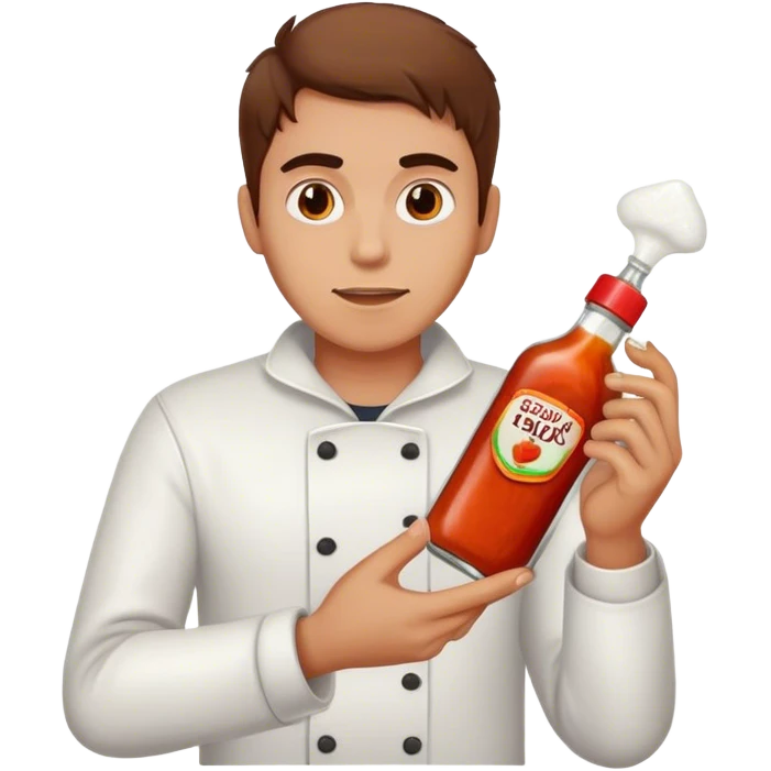 brown hair guy holding hot sauce and salt emoji