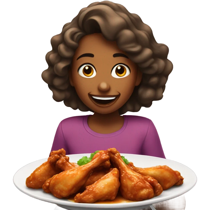 Girl eating wings  emoji