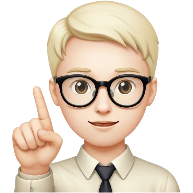 Nerd face with pointer finger up emoji