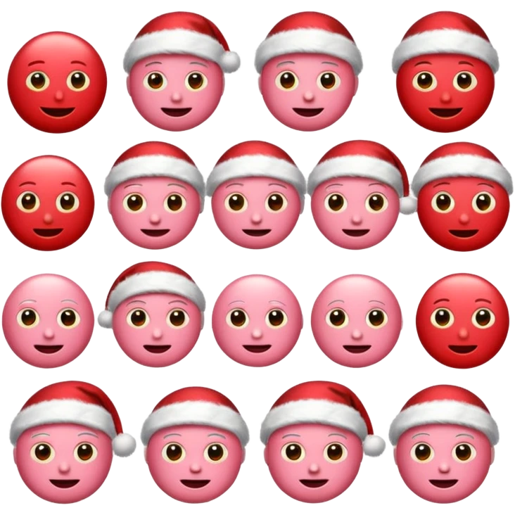 emojis estilo pixar de navidad rosada con rojo emoji