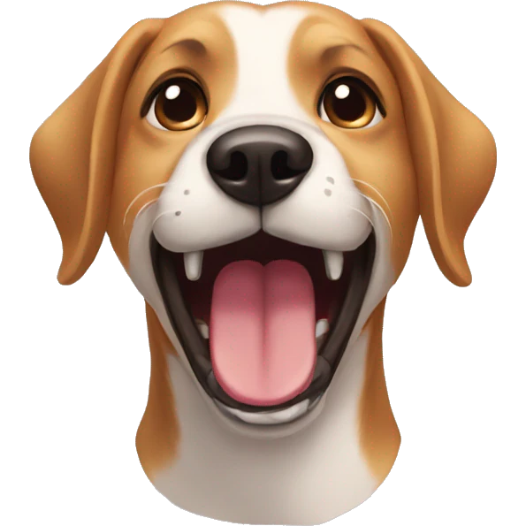 a dog whit the mouth open emoji