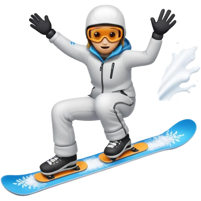 snowboard with snow spray emoji