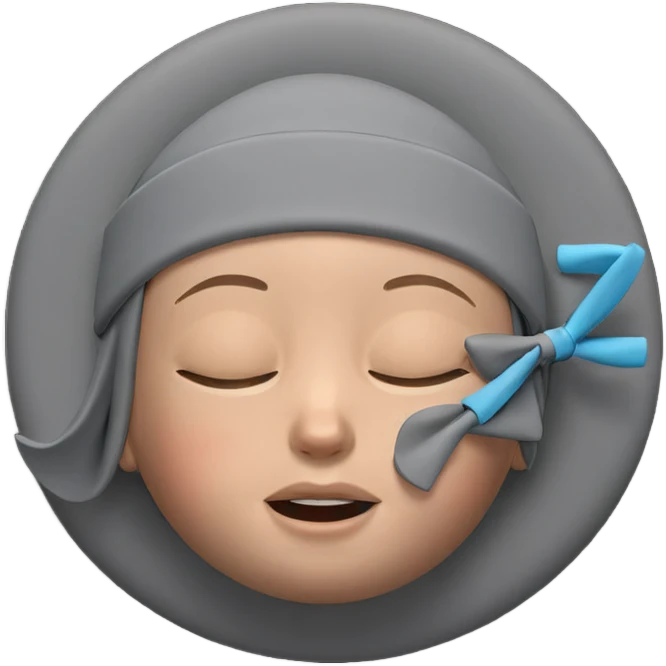 sleeping girl in grey headwear emoji