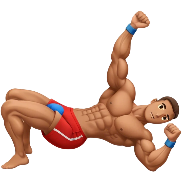 bodybuilder laying down abs exercise emoji