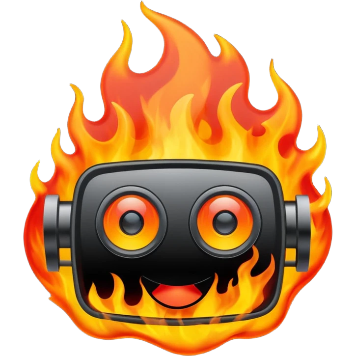 Web Cam on FIRE emoji