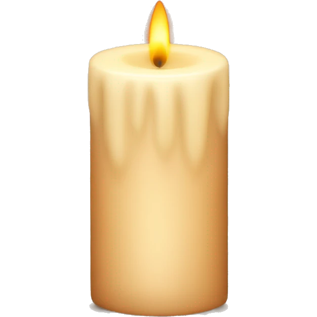 Beige candle with a warm glow emoji