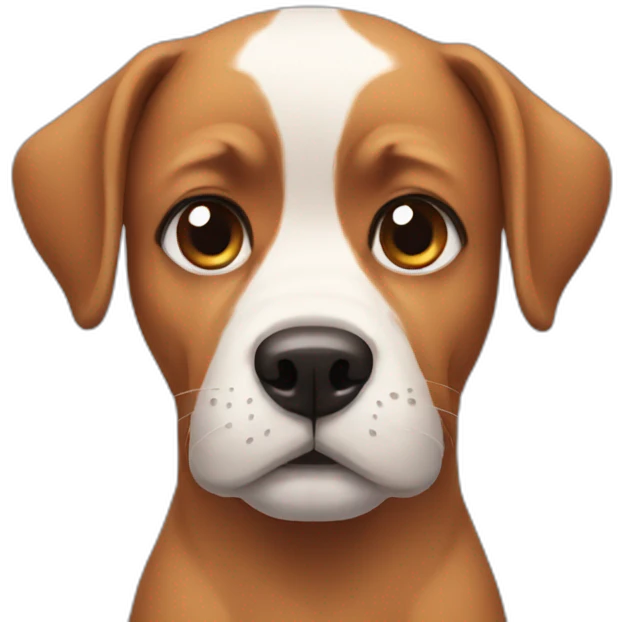 Dog with eyebrows emoji