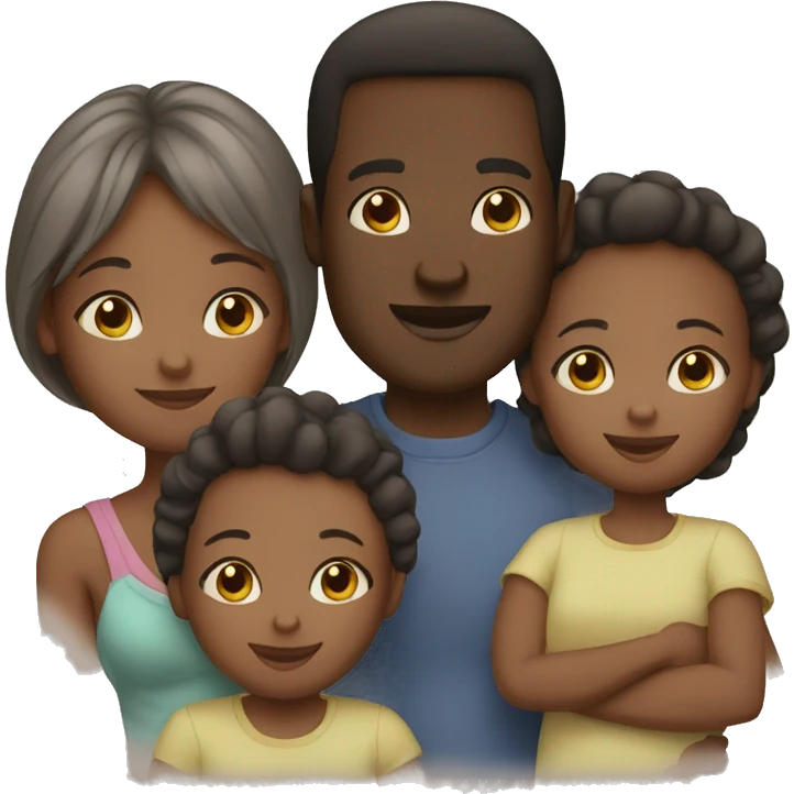 black family 2 parents 2 kids and 1 baby emoji