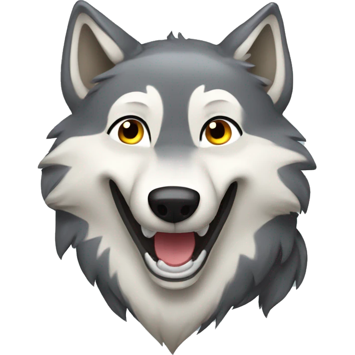 Happy wolf emoji