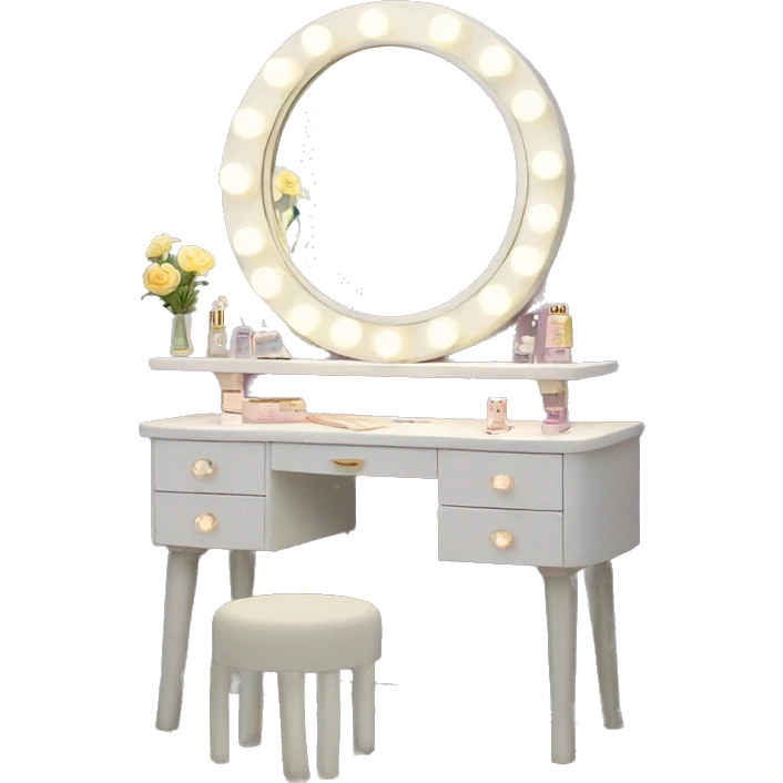 Vanity table with led light emoji