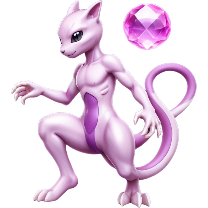 Pokemon legendary purple and pink crystal mewtwo emoji