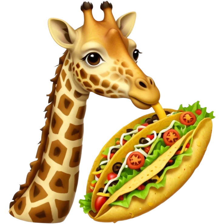 Giraffe licking a taco emoji