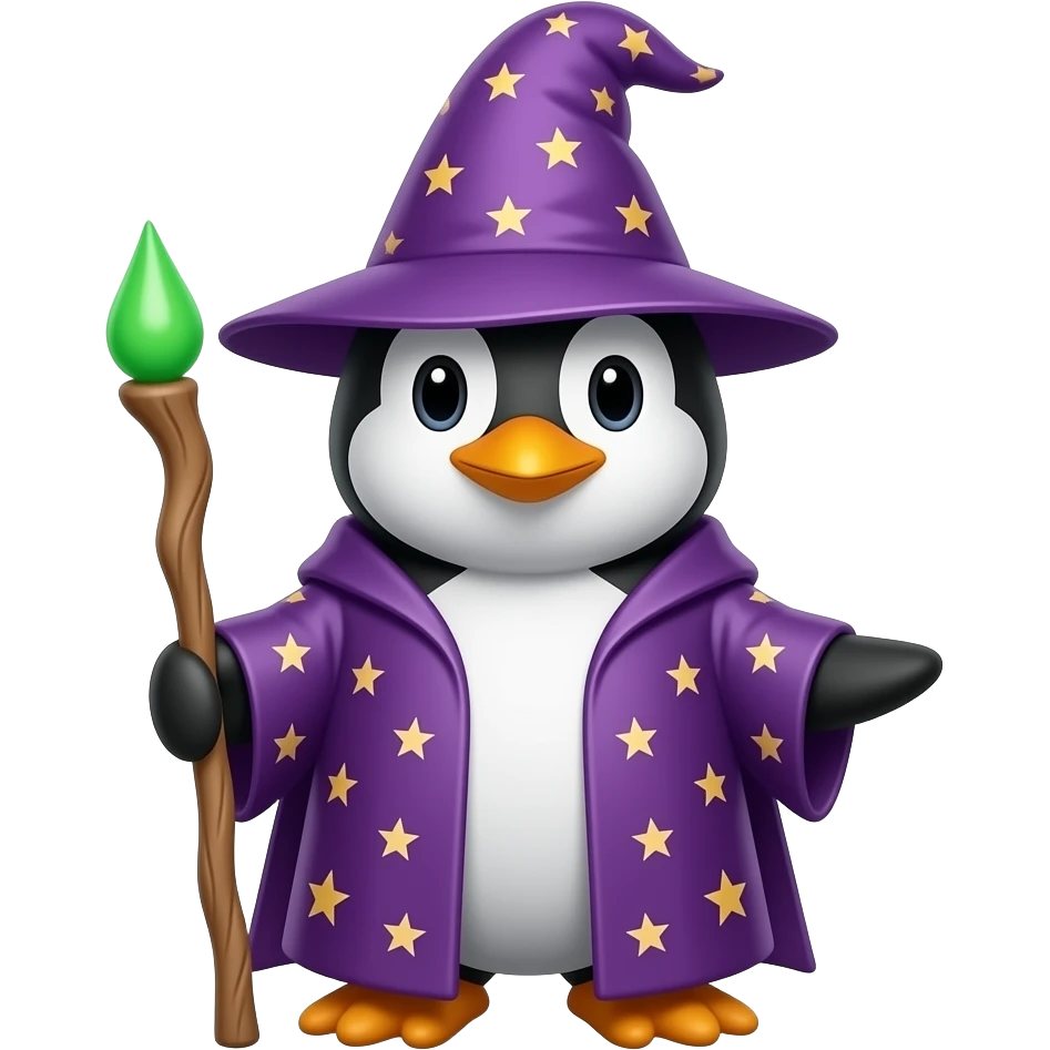 Penguin Wizard emoji
