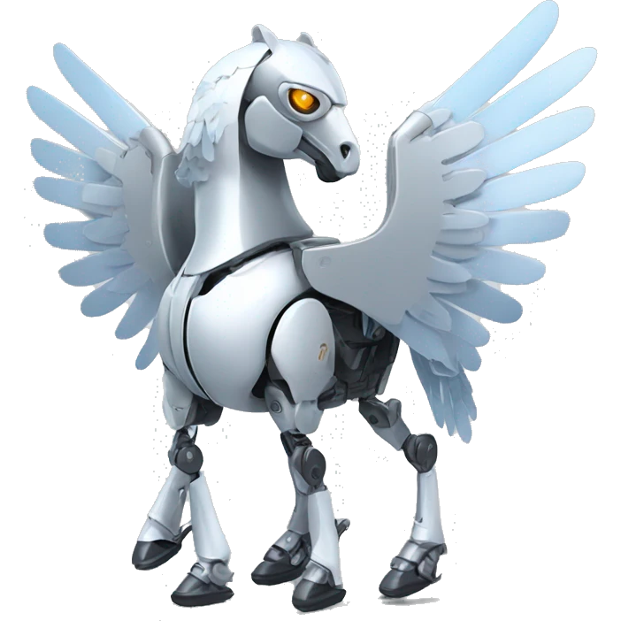 Robot Pegasus with robot wings emoji