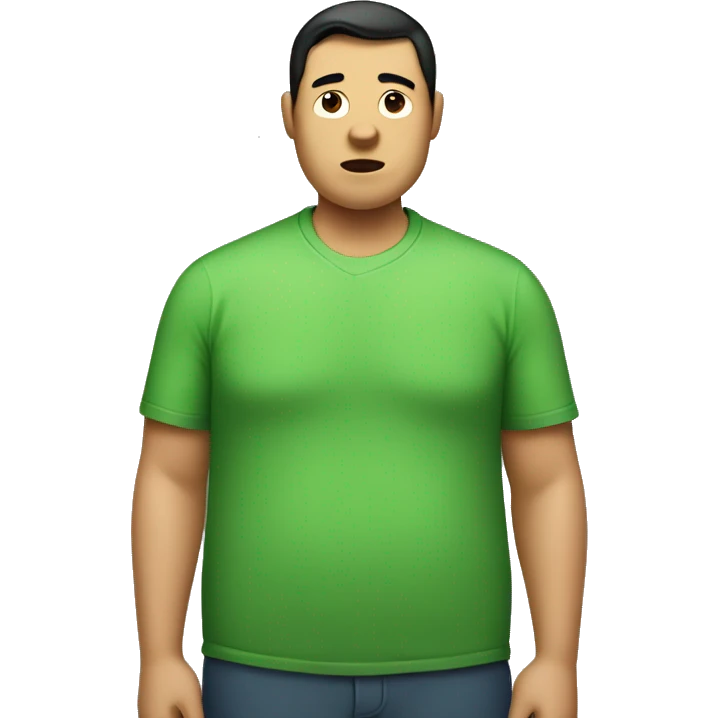 Filippino fat man with green shirt that has a dog on it emoji