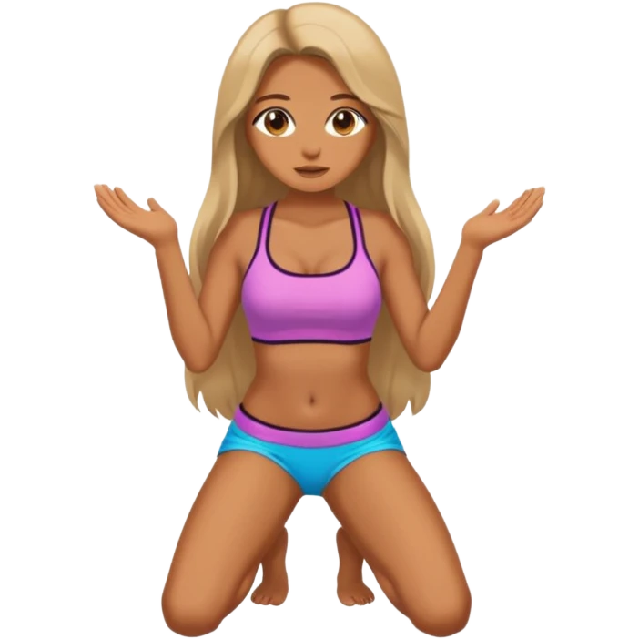 Sexy girl wear skimpy clothes and kneeling  emoji