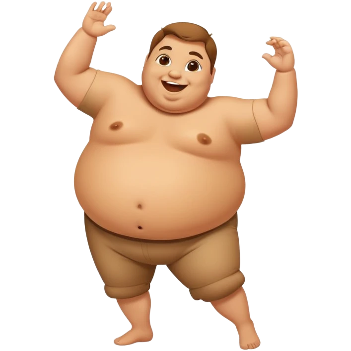 A fat person dancing joyfully emoji