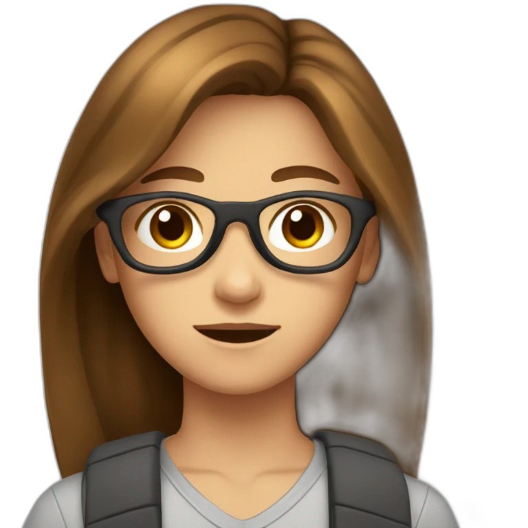 A teenager with brown hair and a ray in the middle emoji