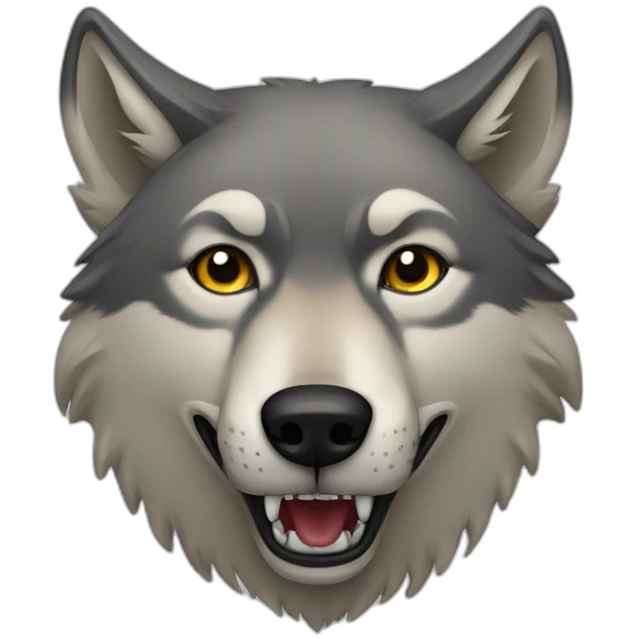 Wolf drinking emoji
